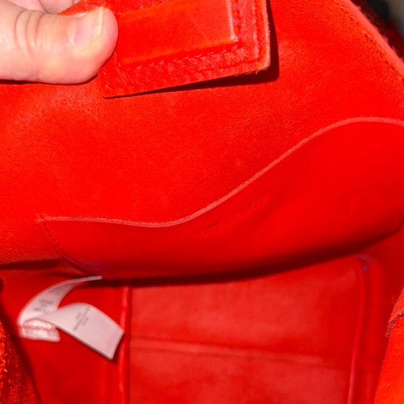 Madewell Red Leather Crossbody Saddle Bag - Picture 3 of 3